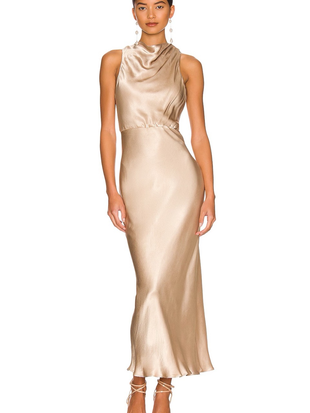 Shona Joy La Lune Midi Dress Gold